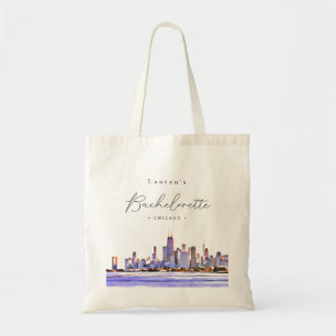 Tote Bag Personnalisé Chicago Skyline Bachlorette Party