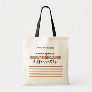 Tote Bag Personnalisé Coloré Tout Le Monde Communique Diffé
