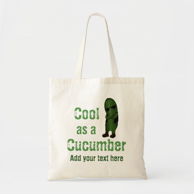 Tote Bag Personnalisé Cool As A Cucumber (Devant)