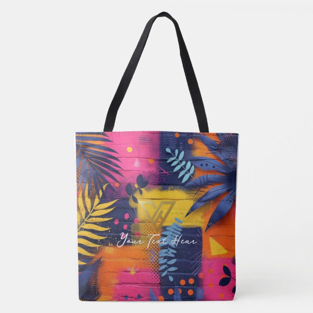 Tote Bag Personnalisé : Coucher de soleil tropical Fourre-t (Devant)