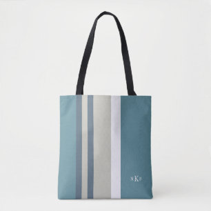 Tote Bag Personnalisé en bleu Turquoise et en bronze