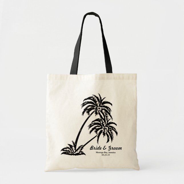 Tote Bag Personnalisé épousant les palmiers du cadeau de la (Devant)