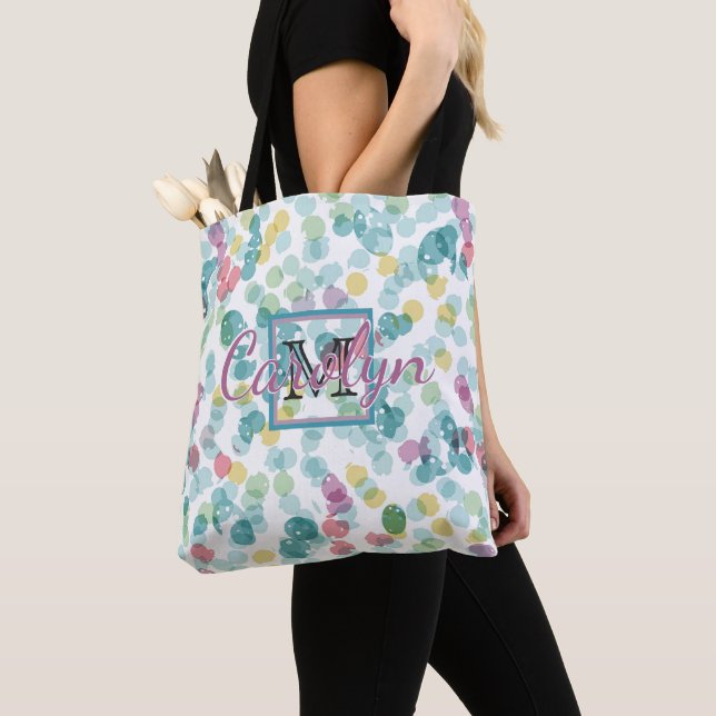 Tote Bag Personnalisé Funky Happy À petits pois d'été Motif (De près)