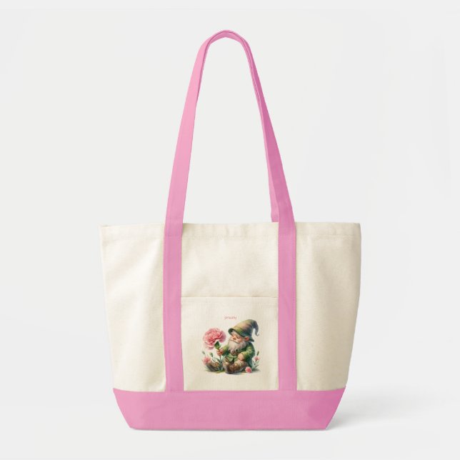 Tote Bag Personnalisé Janvier Mois de naissance Jardin Gnom (Devant)