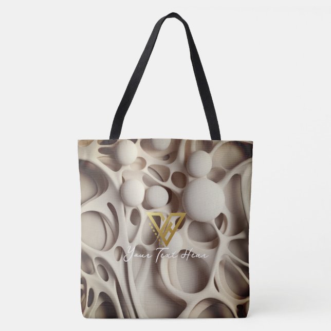 Tote Bag Personnalisé : Latte Art Abstrait Personnalisé Fou (Devant)