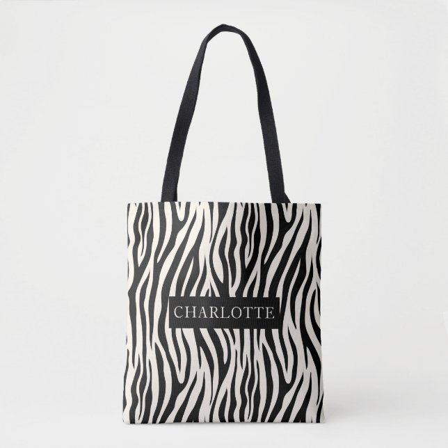 Tote Bag Personnalisé moderne Zebra Safari Motif animal (Devant)