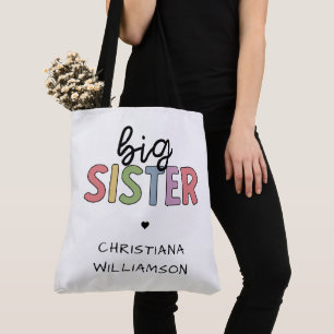 Tote Bag Personnalisé Nom Big Sister Cute Personnalisé