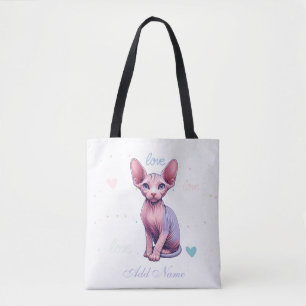 Tote Bag Personnalisé Nom Photo Cute Sphynx Chat Personnali