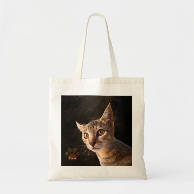 Tote Bag Personnalisé Pet Photo Chat Chien Keepsaké Modèle (Devant)