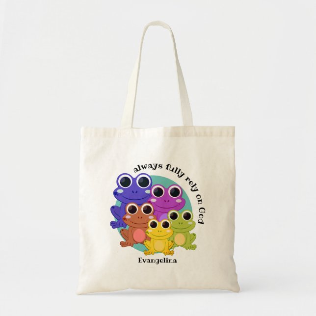 Tote Bag Personnalisé PLEINEMENT COMPTER SUR DIEU (Devant)