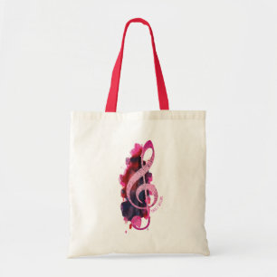 Tote Bag Personnalisé Pretty Pink Treble Clef Music
