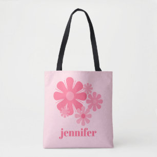 Tote Bag Personnalisé Retro esthétique rose florale