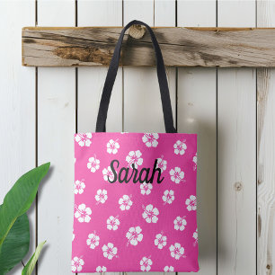 Tote Bag Personnalisé rose Tropical Floral