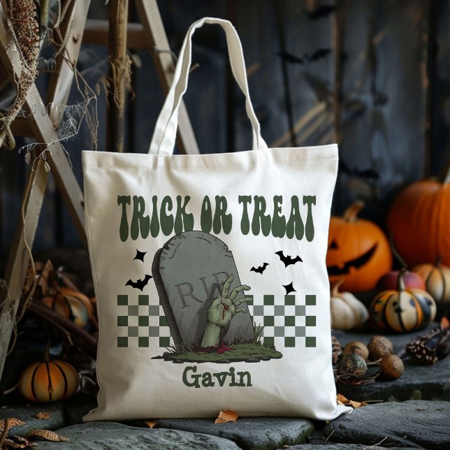 Tote Bag Personnalisé Scary Zombie Garçon Trick Ou Traiter  (Créateur téléchargé)