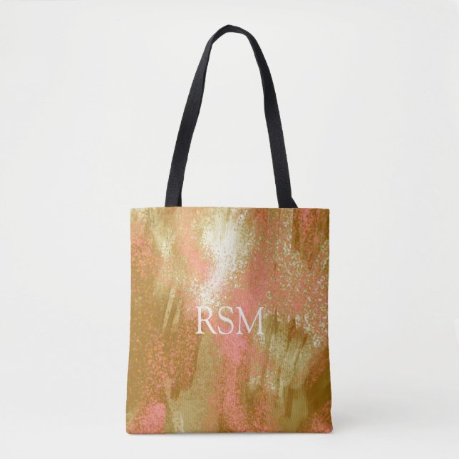 Tote Bag Personnalisé Unique Éclaboussé d'Or (Devant)