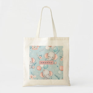 Tote Bag Personnalisé Whimsical Baby Elephant Motif