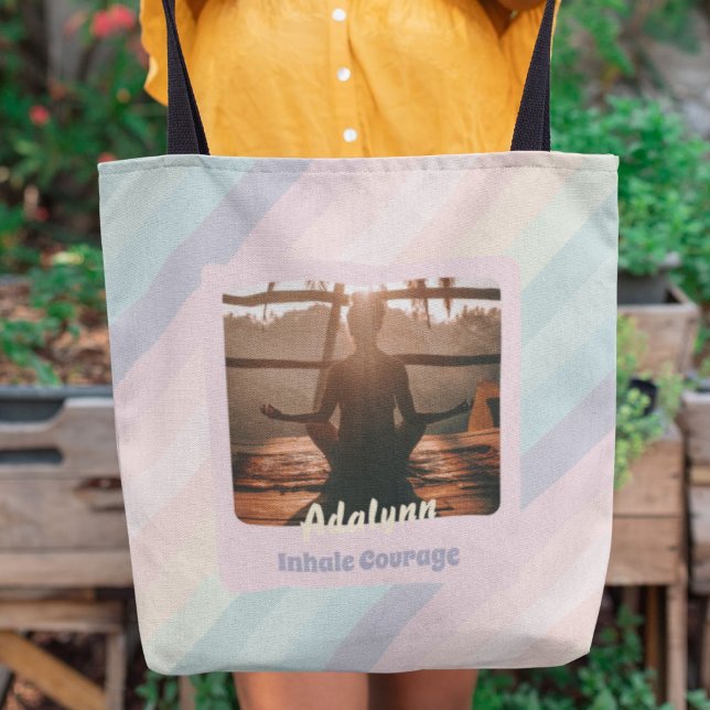 Tote Bag Personnalisé Yoga Lover enseignant Maman Femme Cad (Personalized Yoga Lover Teacher Mom Women Gift)