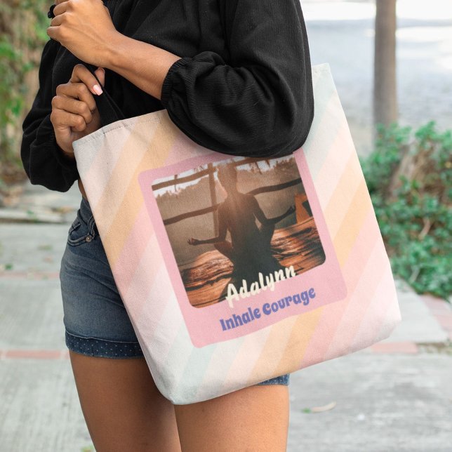 Tote Bag Personnalisé Yoga Lover enseignant Maman Femme Cad (Personalized Yoga Lover Teacher Mom Women Gift)