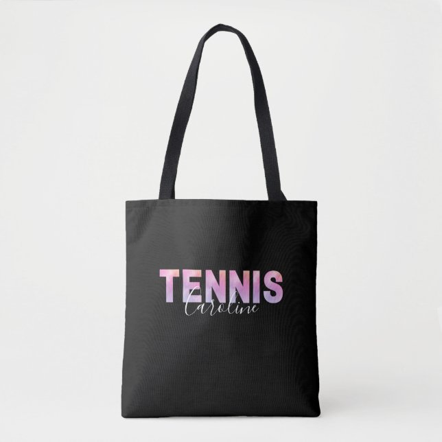 Tote Bag Personnalisée Joueuse de tennis fille Nom personna (Devant)