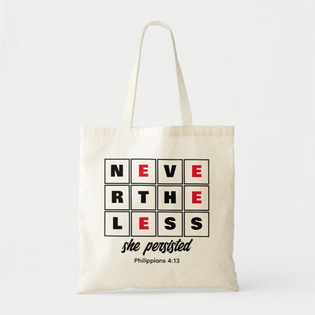 Tote Bag Personnalisée NÉANMOINS, ELLE A PERSISTÉ À Christi (Devant)