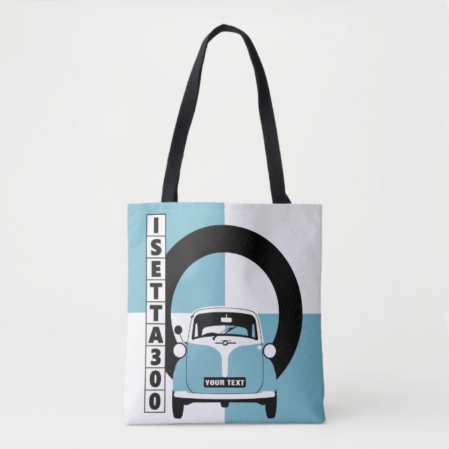 Tote Bag Personnaliser Blue Isetta Bubble Micro voiture fou (Devant)