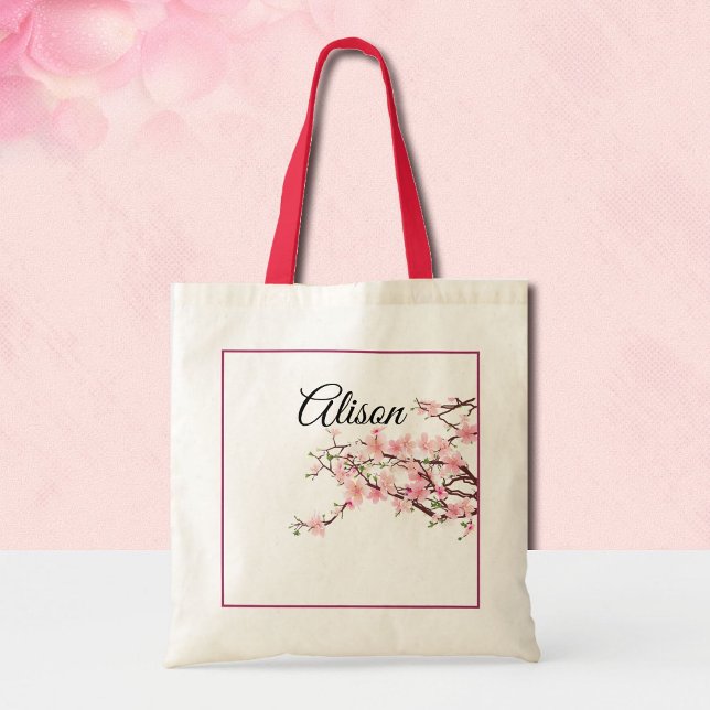 Tote Bag Personnaliser Bridesmaid Cadeau Cerise Blossom (Créateur téléchargé)