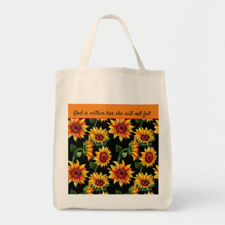 Tote Bag Personnaliser Citation de tournesol / Nom Automne