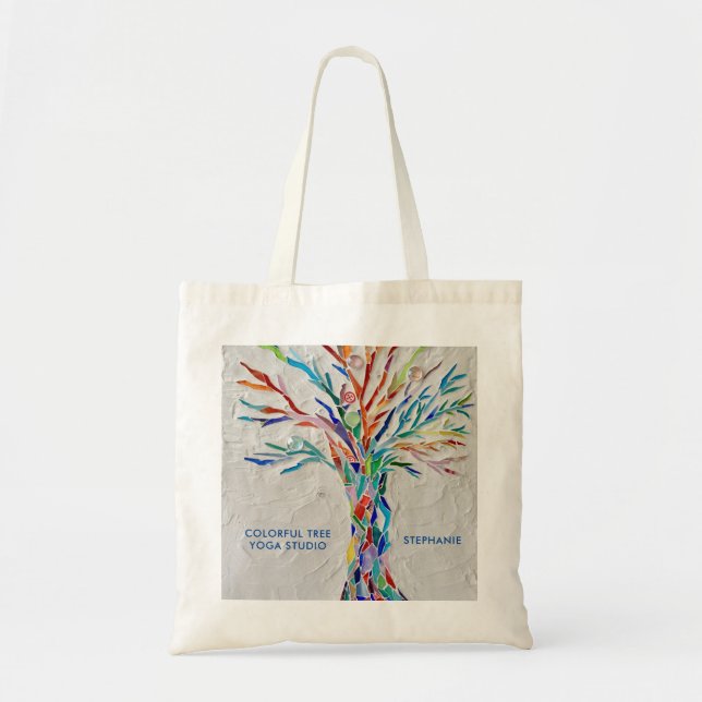Tote Bag Personnaliser Colorful Tree Yoga Studio Promotionn (Devant)