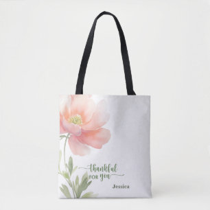 Tote Bag Personnaliser Fleur aquarelle Merci pour toi