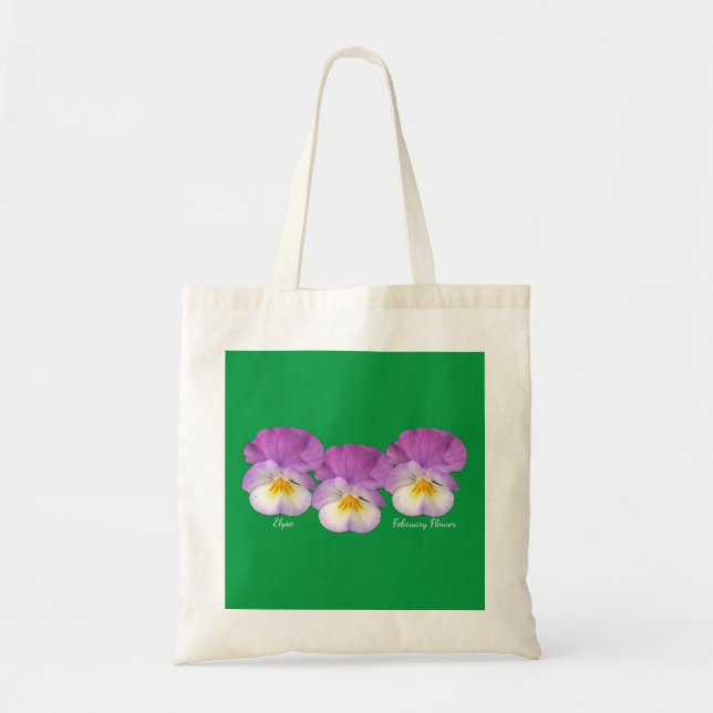 Tote Bag Personnaliser fleur du mois de naissance Février v (Devant)