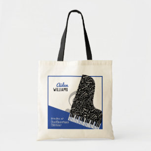 Tote Bag Personnaliser Grand Piano Enseignant Royal Blue