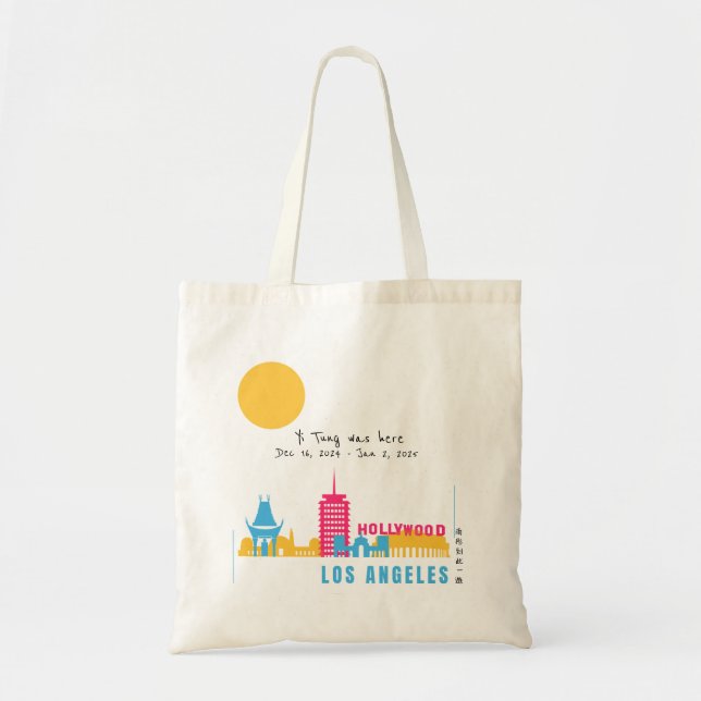 Tote Bag Personnaliser J'Étais Ici Los Angeles, Californie (Devant)