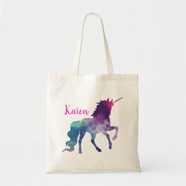 Tote Bag Personnaliser l'aquarelle violet bleu magique Unic (Devant)