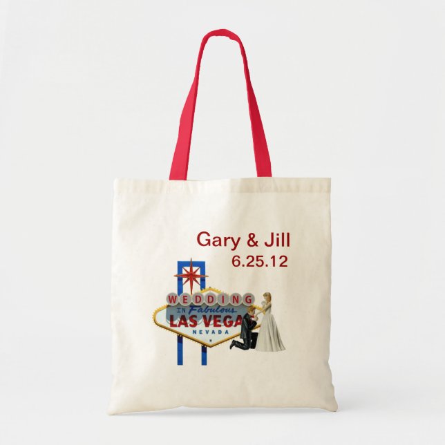 Tote Bag Personnaliser Las Vegas Mariage sac, mariée et cha (Devant)