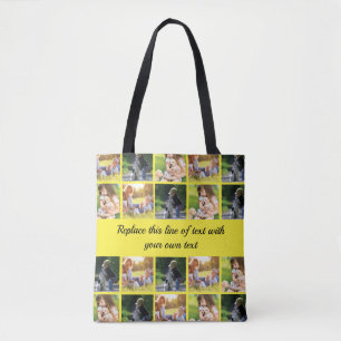 Tote Bag Personnaliser le collage photo et le texte