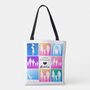 Tote Bag Personnaliser le Modèle de grille photo Anniversai
