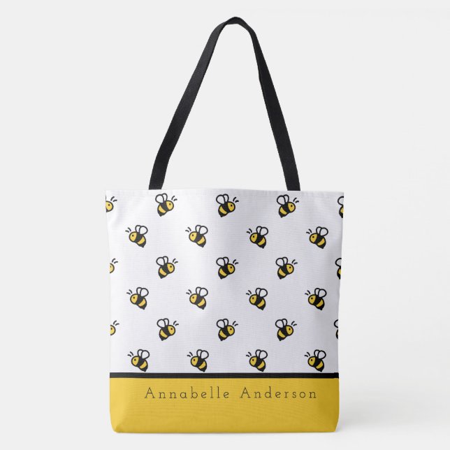 Tote Bag Personnaliser le Motif des abeilles (Devant)