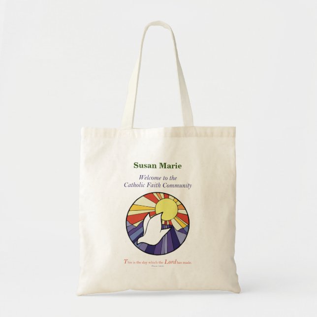 Tote Bag Personnaliser le nom, RCIA Dove Circle sur Jaune (Devant)