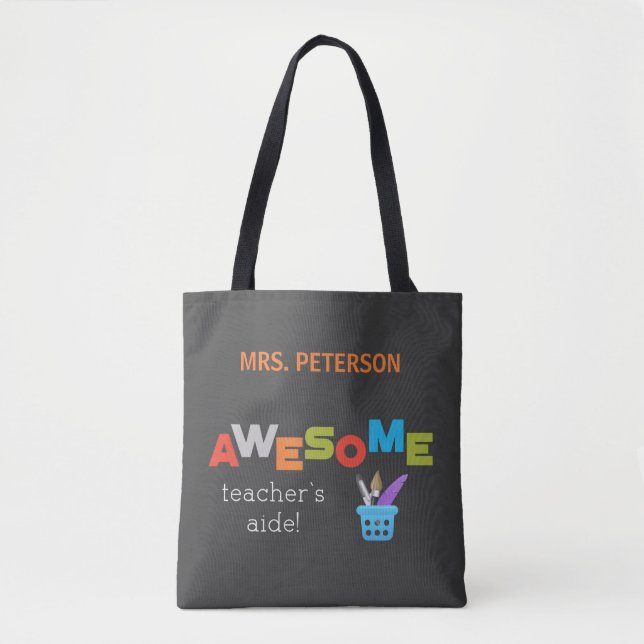 Tote Bag Personnaliser les enseignants Aide Jour d'apprécia (Devant)