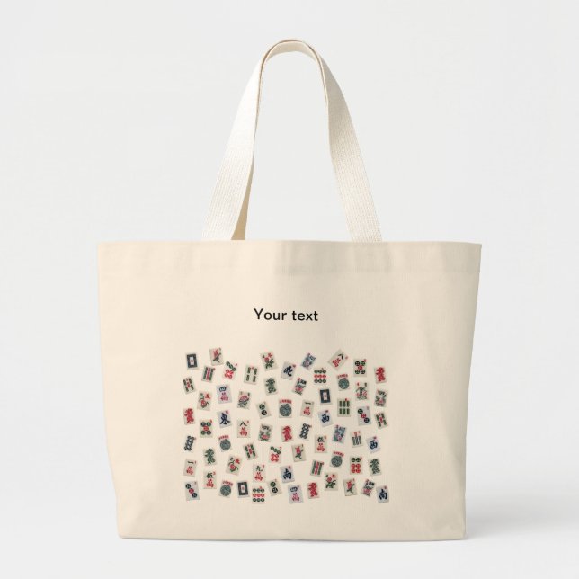 Tote Bag Personnaliser les tuiles Mahjong (symboles) grand  (Devant)