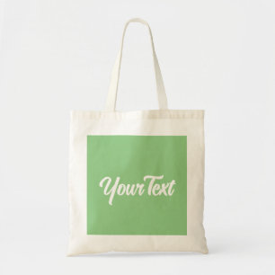 Tote Bag Personnaliser Moderne Elégant Sage Vert Texte Tapé