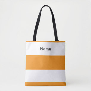 Tote Bag Personnaliser Orange Classique + Rayures Blanches