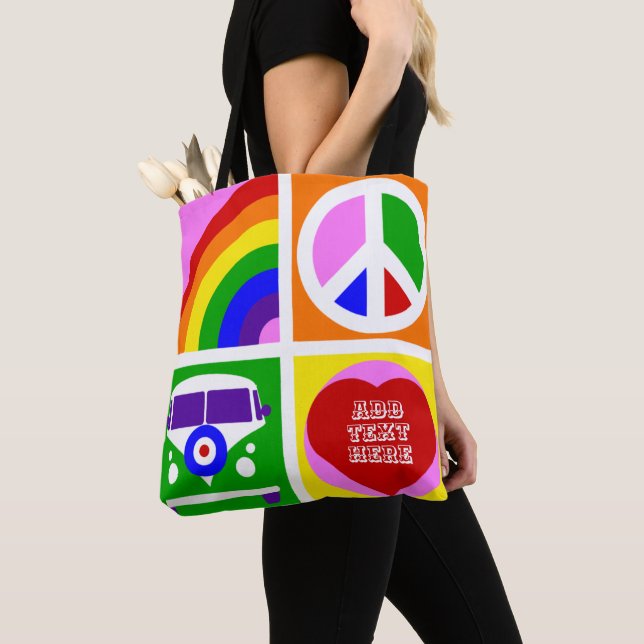 Tote Bag Personnaliser Pop Art Camper Van Life (De près)