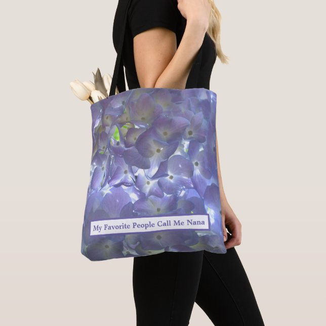 Tote Bag Personnalisez les Hydrangées de lavande à fleurs v (De près)