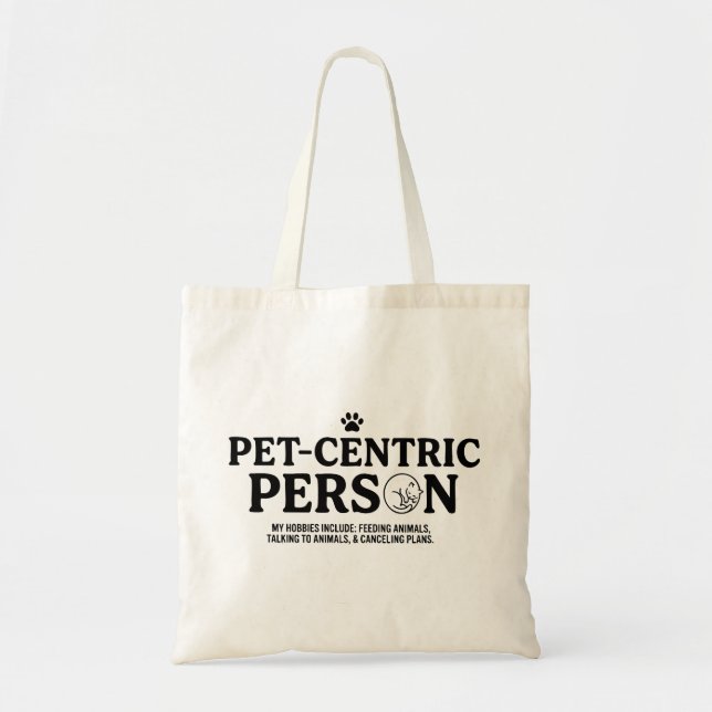 Tote Bag Personne Centrée sur les Animaux de Compagnie (Devant)