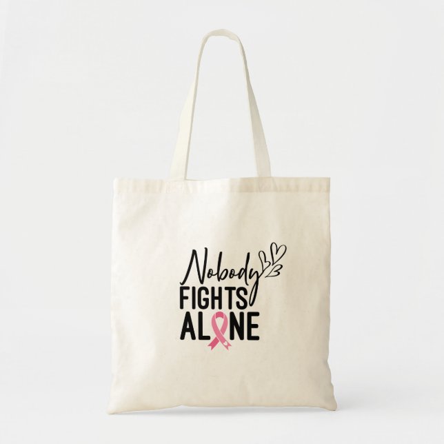 Tote Bag Personne ne combat le seul ruban rose (Devant)