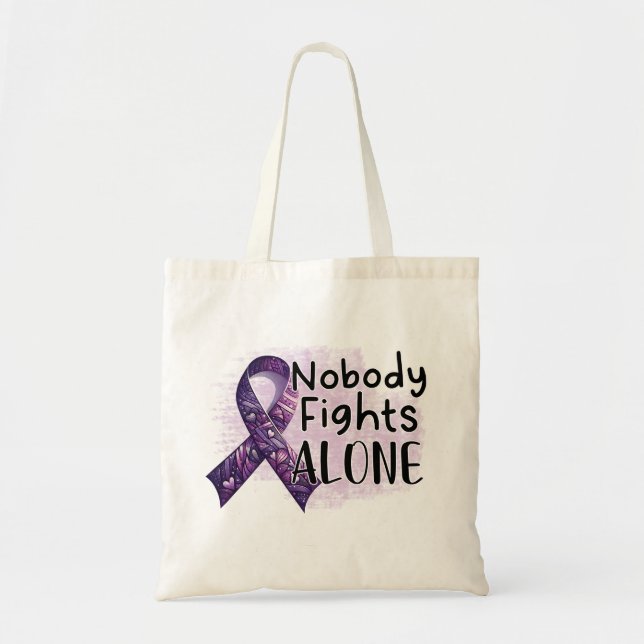 Tote Bag Personne ne combat seul la conscience violette du  (Devant)