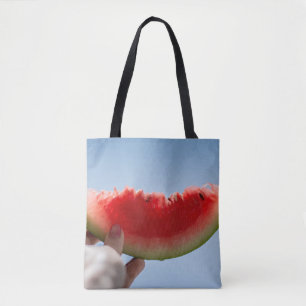 Tote Bag Personne tenant de la pastèque tranchée