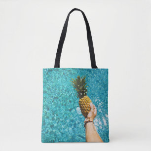 Tote Bag Personne tenant l'ananas jaune