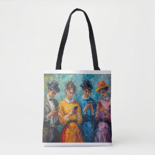 Tote Bag Personnes du 19e siècle utilisant des smartphones
